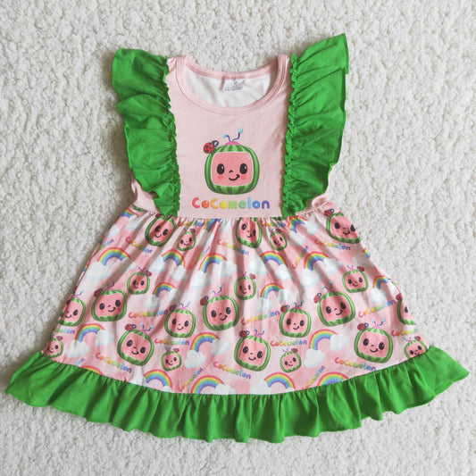 A11-3  Kids girls clothes flying sleeves top woven  dress -promotion 2024.4.13  $2.99