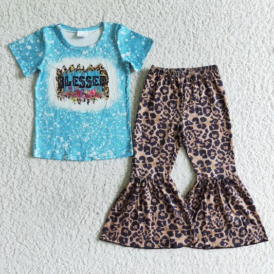 A14-24 Kids girls clothes short sleeve with shorts set-promotion 2024.5.03 $2.99