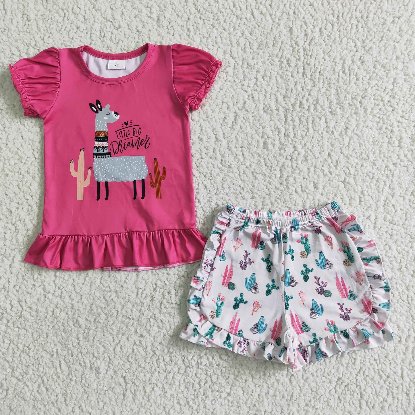 A14-2  Kids girls clothes puff sleeves top with shorts set-promotion 2024.3.23 $2.99