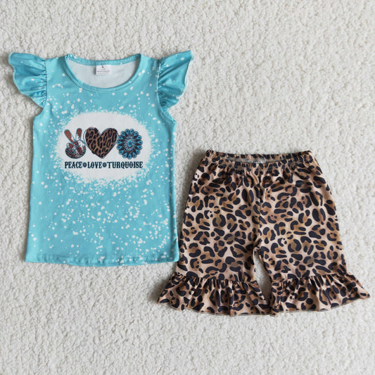 A15-2  Kids girls clothes flying sleeves top with shorts set-promotion 2024.3.23 $2.99