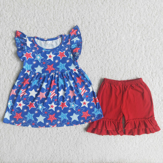 A15-21 Kids girls clothes short sleeve with shorts set-promotion 2024.3.30 $5.5