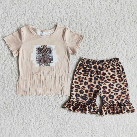 A16-11 Kids girls clothes short sleeves top with shorts set-promotion 2024.4.20 $2.99