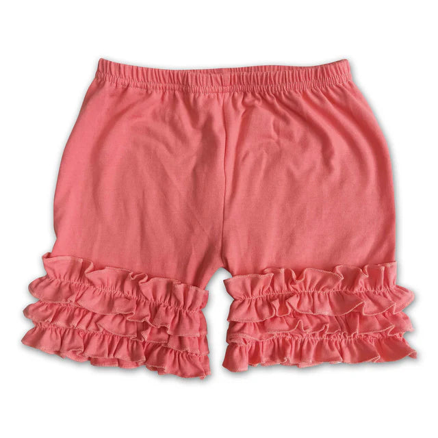 5.26 RTS NO MOQ （In stock）GT0095+A16-4 Just a girl who loves horse short sleeves baby kids shirt with solid icing ruffle shorts