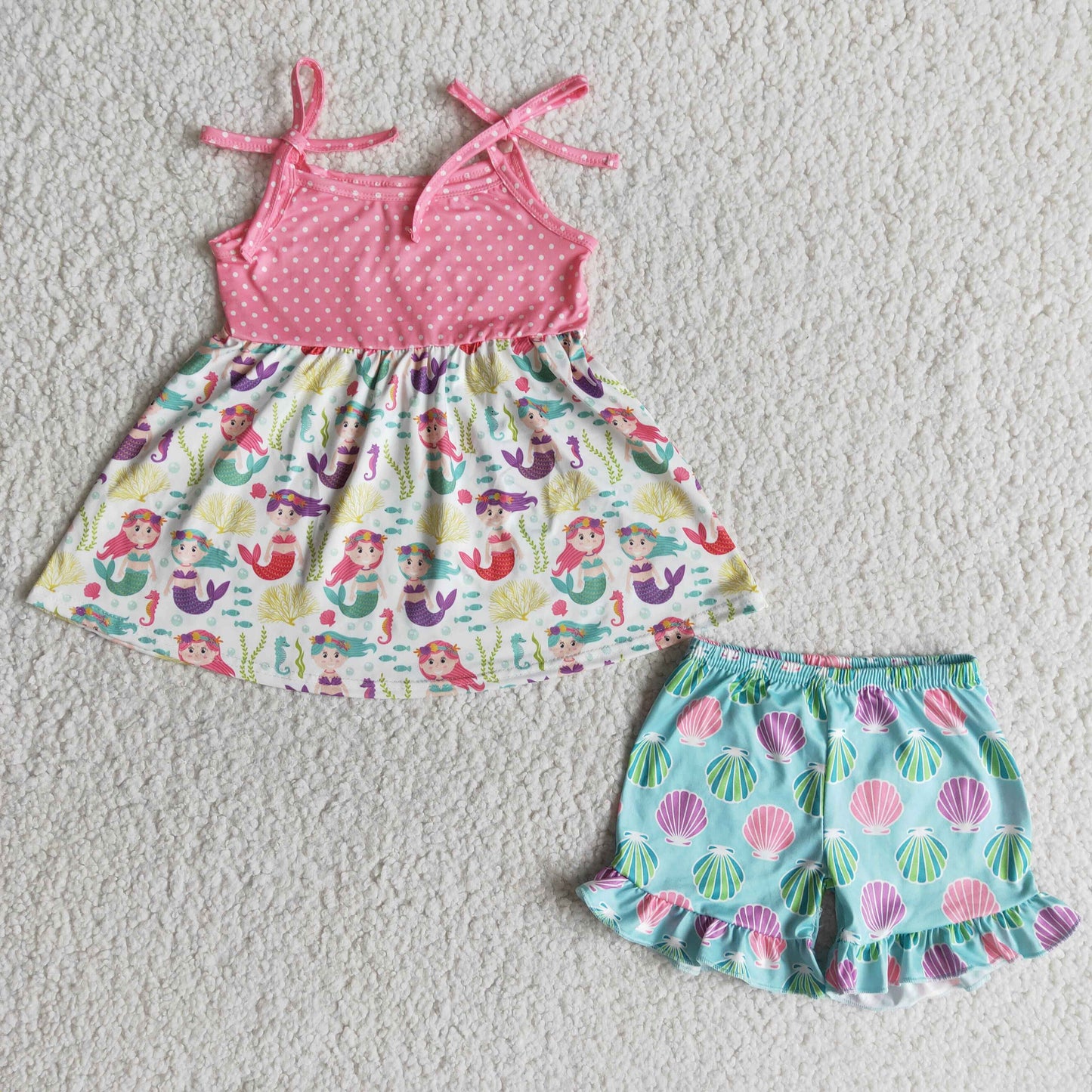 A16-9-2 Kids girls clothes sling top with shorts set-promotion 2024.4.20 $2.99