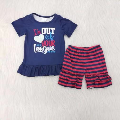 A8-22 Kids girls clothes short sleeve with shorts set-promotion 2024.5.03 $2.99