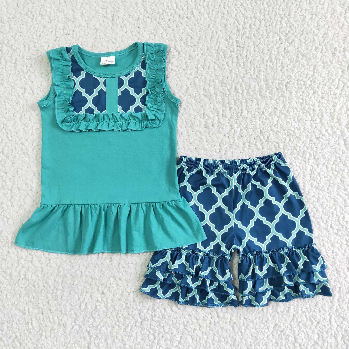 A8-24  Kids girls clothes sleeves top with shorts set-promotion 2024.3.23 $2.99