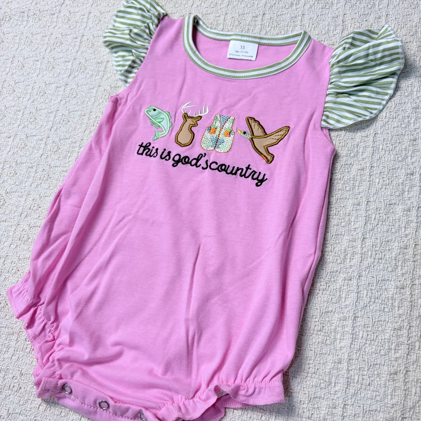 0514 RTS Sibling This is god's country fish deer duck top shorts kids clothes and romper