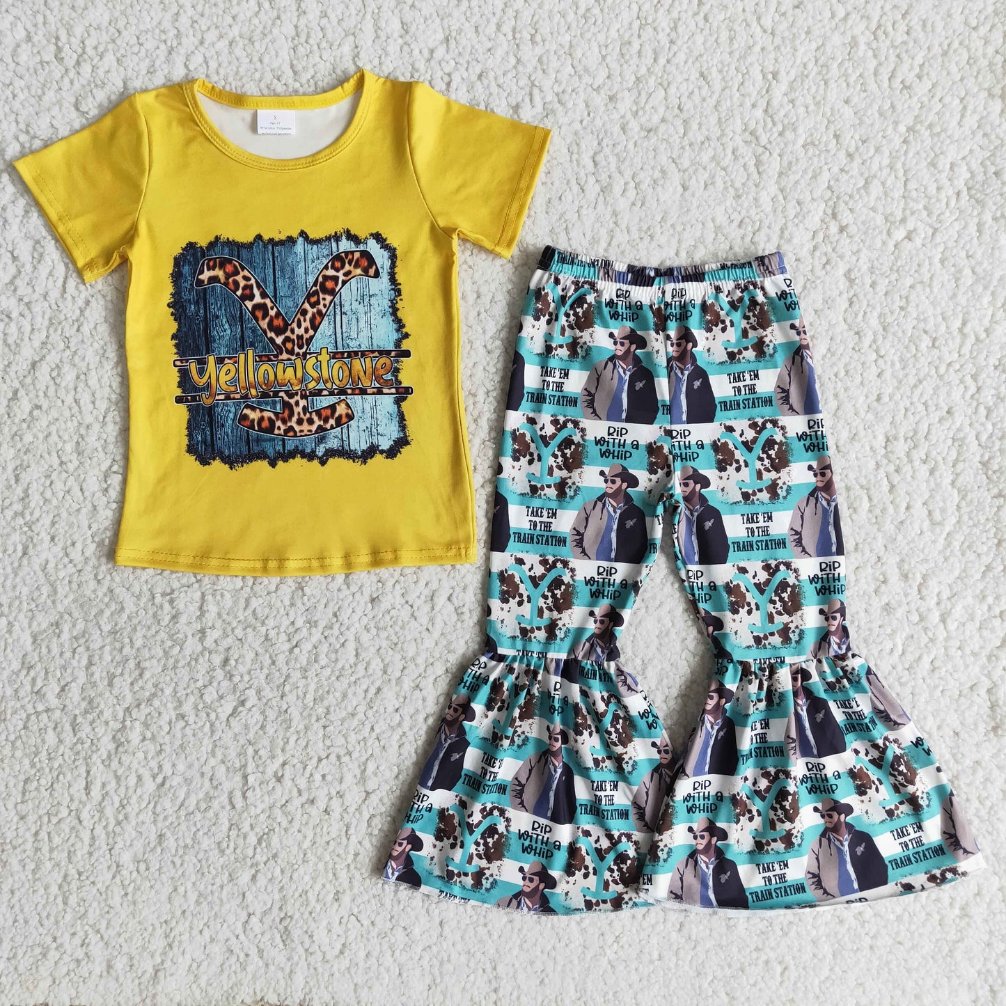 B1-17 Kids girls clothes short sleeves top with trousers set-promotion 2024.4.20 $2.99