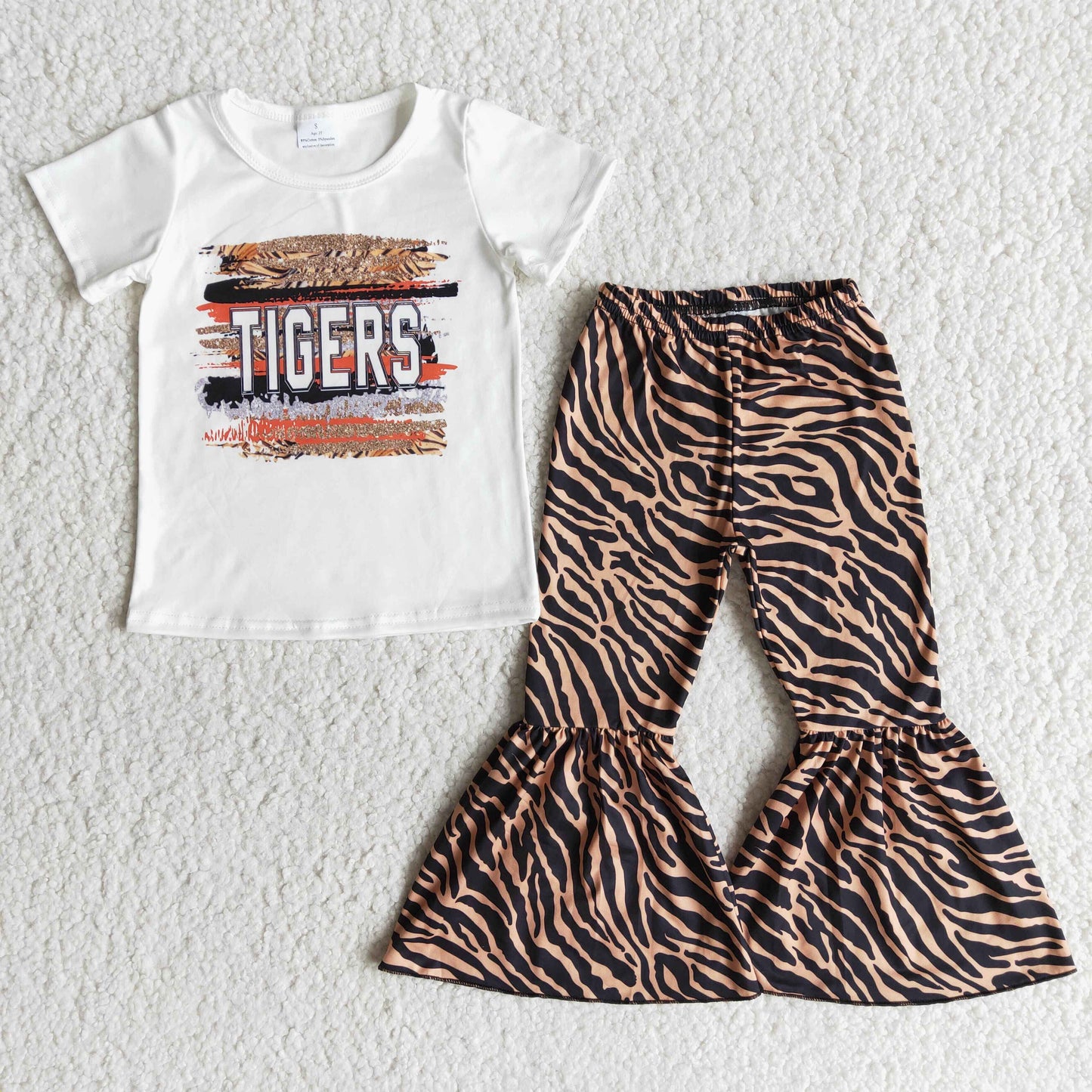 B1-5  Kids girls clothes  short sleeves top with trousers set-promotion 2024.3.23 $2.99