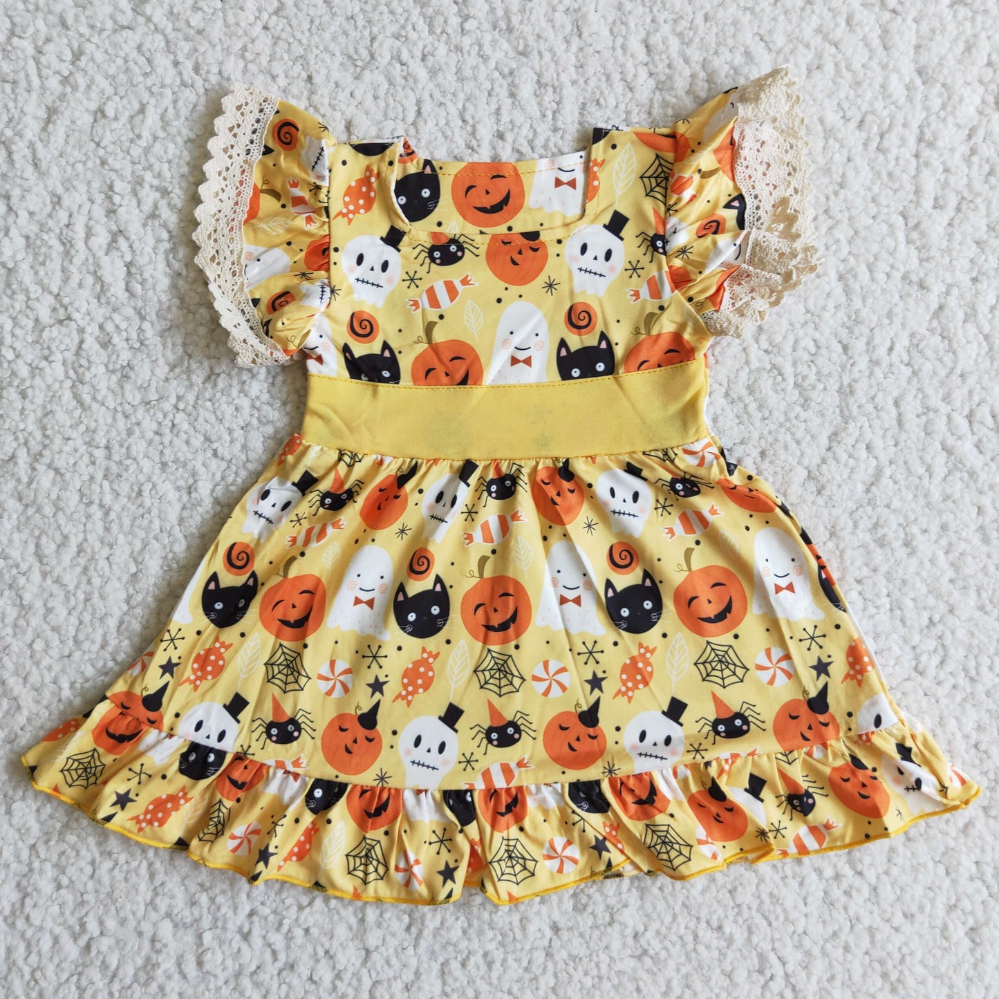 B10-9 Baby Girls Summer Dress Boo Pumpkin Halloween Dress Kids' Costume