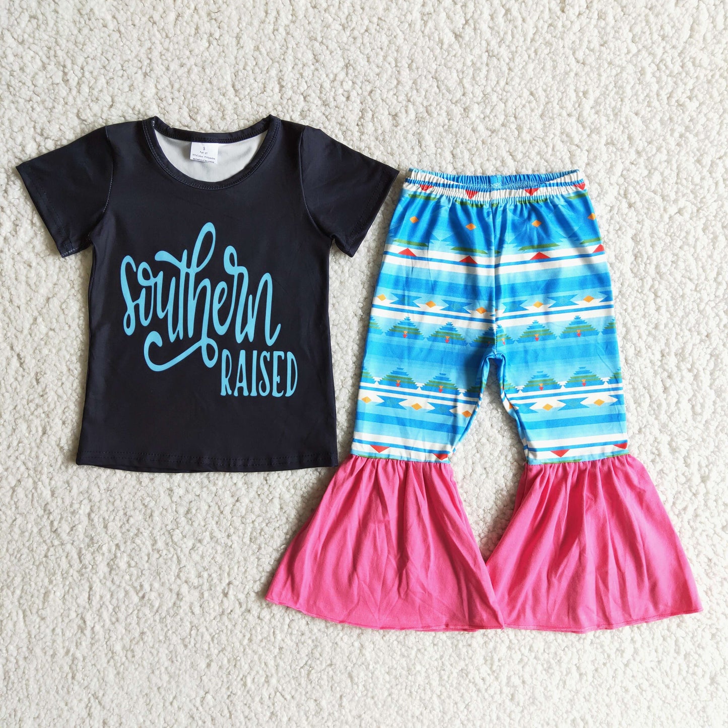 B11-13 Kids girls clothes short sleeve with trousers set-promotion 2024.4.27 $2.99