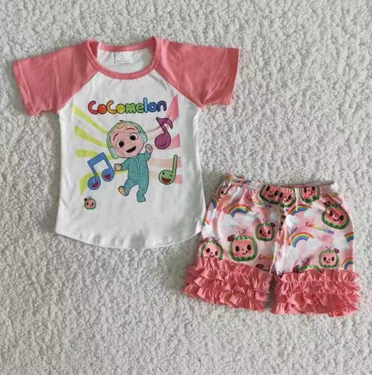 B12-22 Kids boys clothes short sleeve top with shorts set promotion 2024.3.09 $5.5