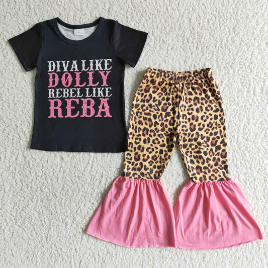 B14-16  Kids girls clothes  short sleeves top with trousers set-promotion 2024.6.8 $2.99