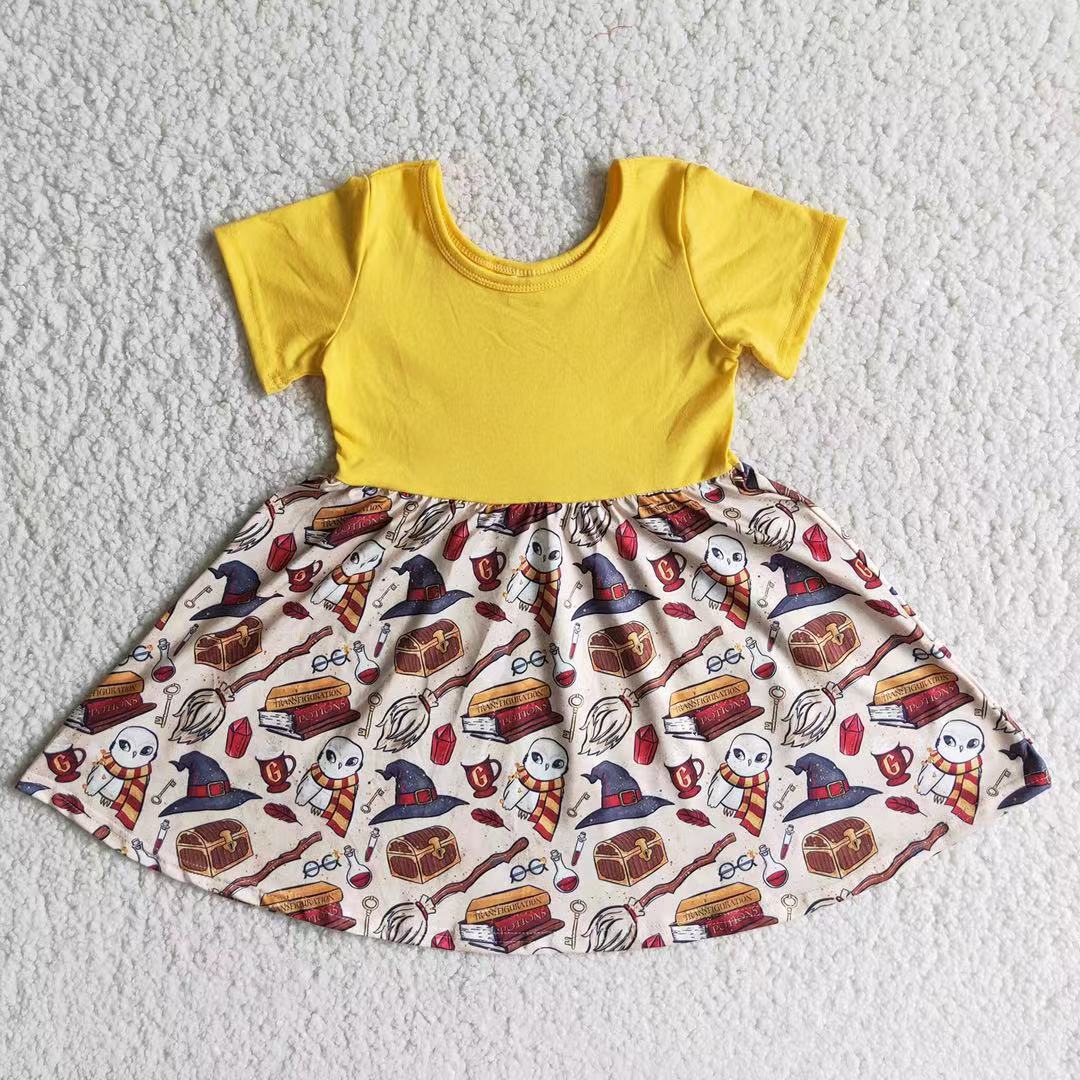 B15-1  Kids girls clothes short sleeve dress -promotion 2024.5.03 $5.5