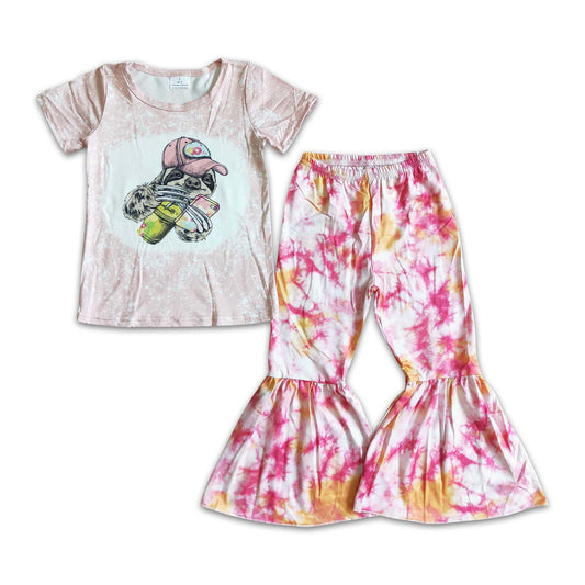 B16-24  baby girls set short sleeve top with pants 2 pieces clothes
