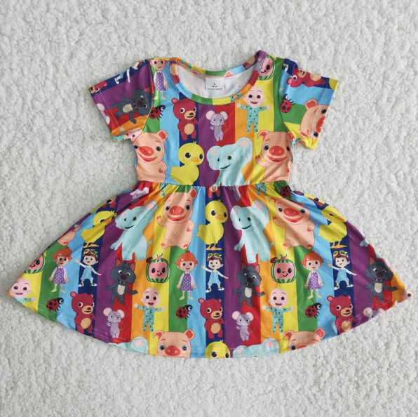 B17-14  Kids girls clothes short sleeves top woven  dress -promotion 2024.4.13  $2.99