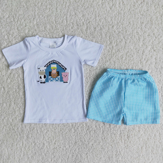 B18-12 Kids boys clothes short sleeve with shorts set-promotion 2024.5.11 $5.5