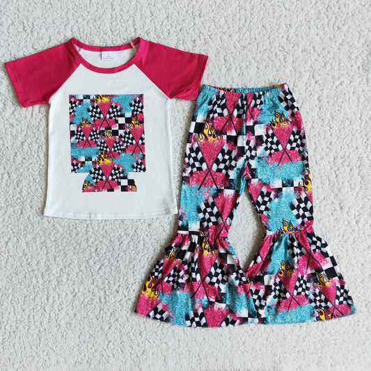 B2-14 Kids girls clothes short sleeve with pants set-promotion 2024.5.11 $2.99