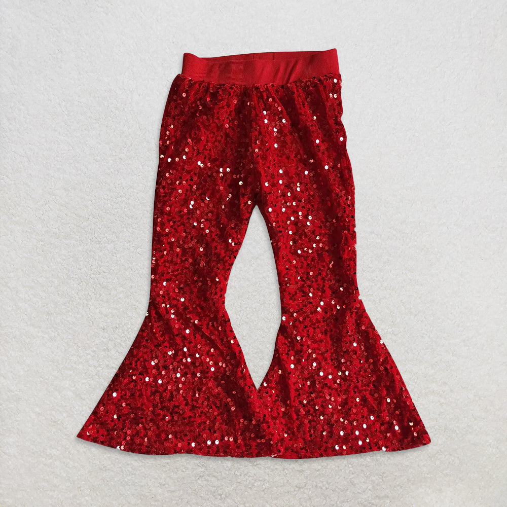 USA Warehouse (IN STOCK)  Girls Sequin Bell Bottom Pants Shiny Twinkle Twinkle Little Star Print High Waist Trousers for Kids