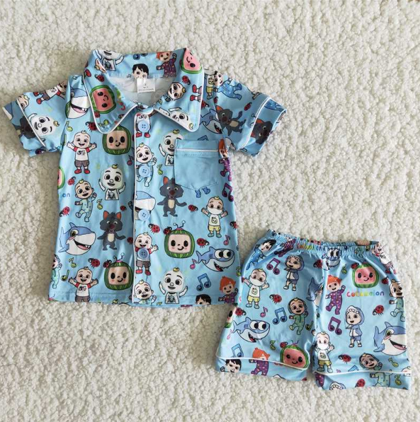 B5-15 Kids boys clothes short sleeve top with shorts set promotion 2024.3.09 $5.5