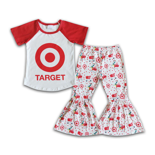 B5-21  kids girl set short sleeve top with pants outfits
