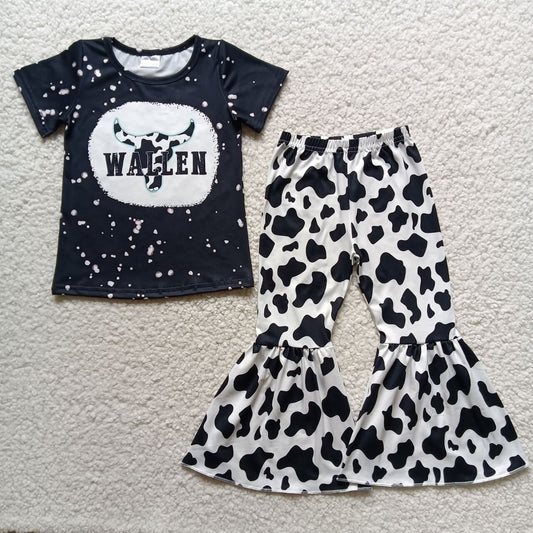 B6-25  Kids girls clothes  short sleeves top with trousers set-promotion 2024.6.8 $2.99