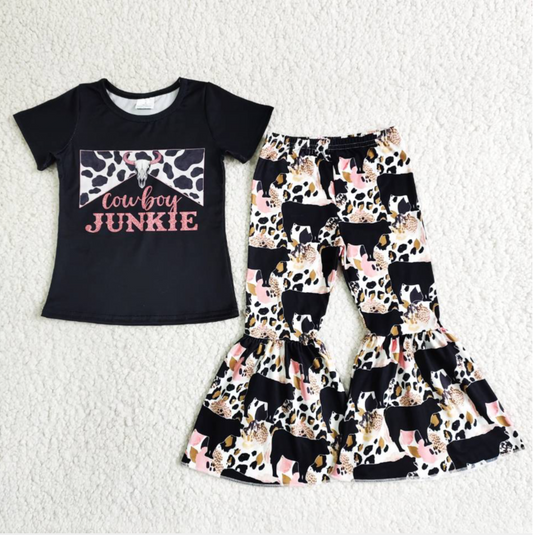 B6-28 Kids girls clothes short sleeves top with trousers set-promotion 2024.4.20 $2.99