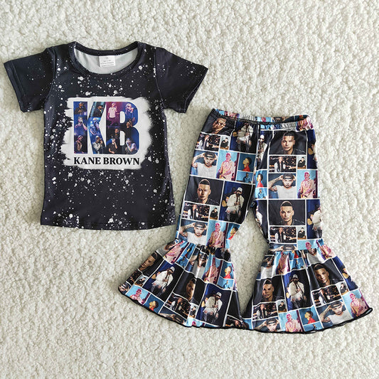 B7-14 Kids girls clothes short sleeves top with trousers set-promotion 2024.4.20 $2.99