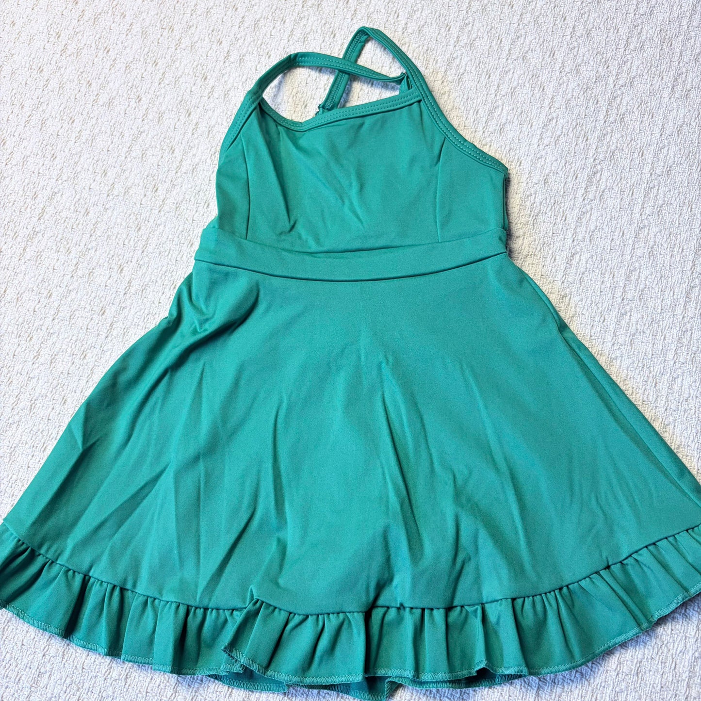 0526 RTS Sibling Baby Girls Knit Knee Length Active Wear Athletic Dresses