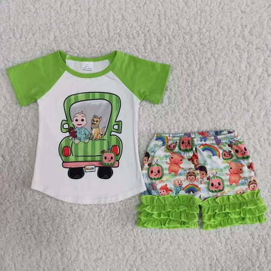 B9-12  Kids boys clothes short sleeve top with shorts set promotion 2024.3.09 $5.5