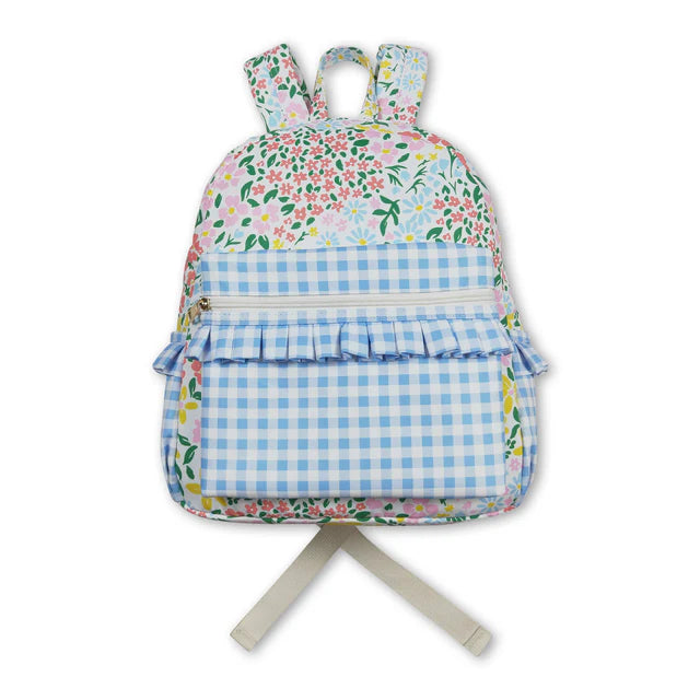 USA Warehouse (IN STOCK) Baby Girls Ruffled Bow-Print Backpack Back Bags