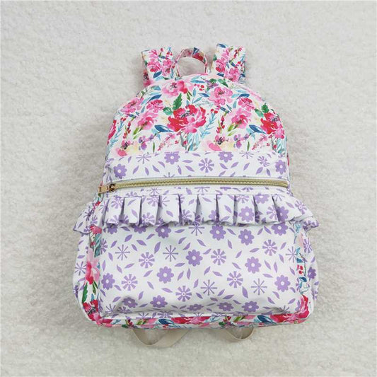 USA Warehouse (IN STOCK)BA0101 Floral Lavender Backpack TrendyGirls Backt Pack School And dayTripping Cute Backpack for Girls