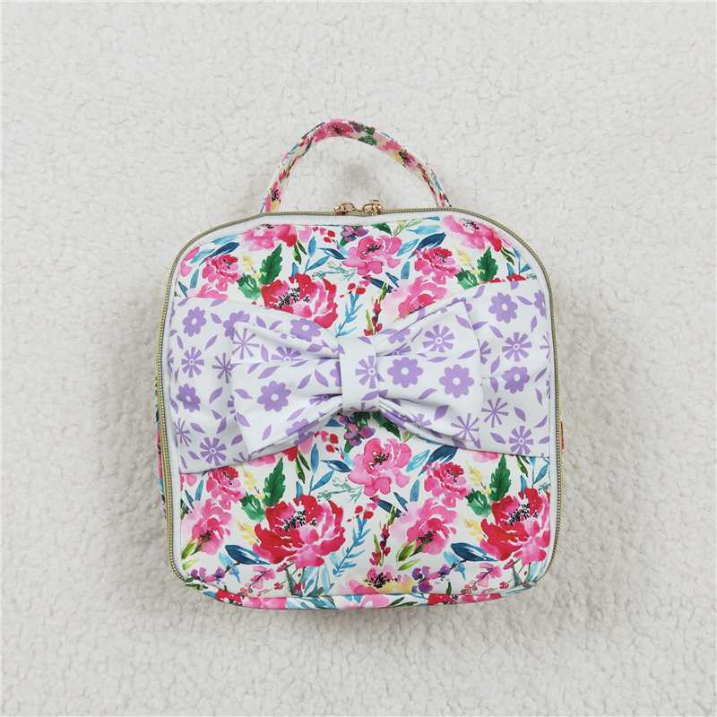 USA Warehouse (IN STOCK)BA0102 Lavender Floral Kids Girls Lunch Box Bag Cute Cartoon Children's Insulated Portable Packed Lunch Bag