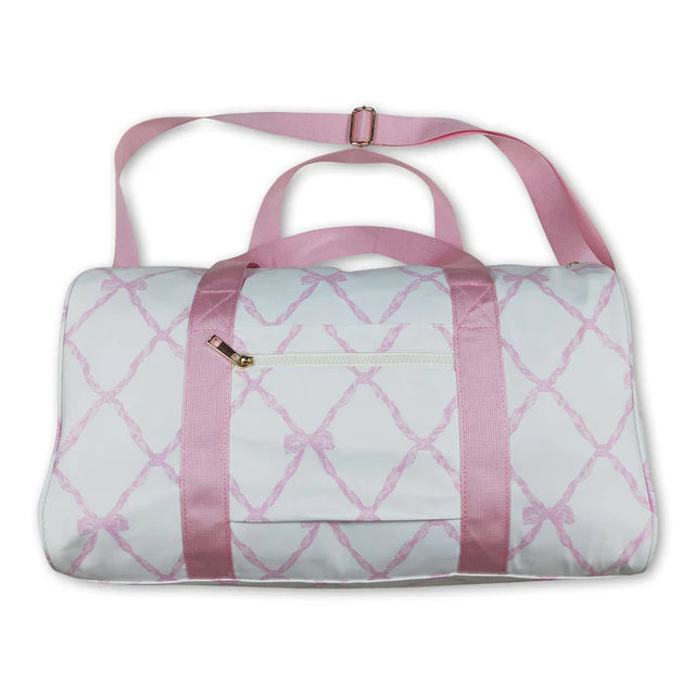 RTS NO MOQ Sibling Baby Kids Zipper Pink Bows School Backpack Pink Bows Lunch Dinner Picnic Box Bags