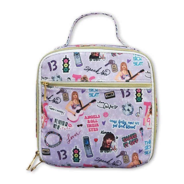 RTS NO MOQ Sibling Cute Clothes Baby Kids Purple Print Backpacks Bags Boxes