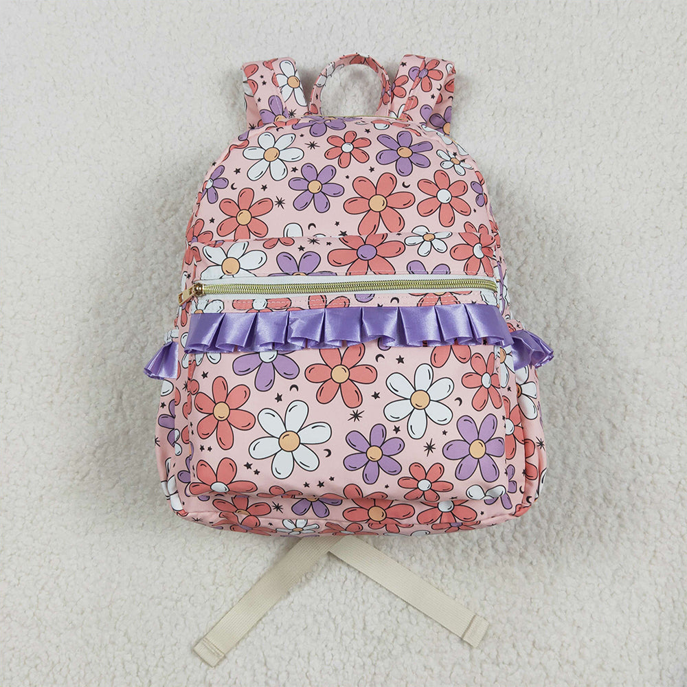 USA Shop (in stock) BA0240 RTS NO MOQ Baby Bags Baby Kids Girls Pink Flowers Backpack Zip Back Bags