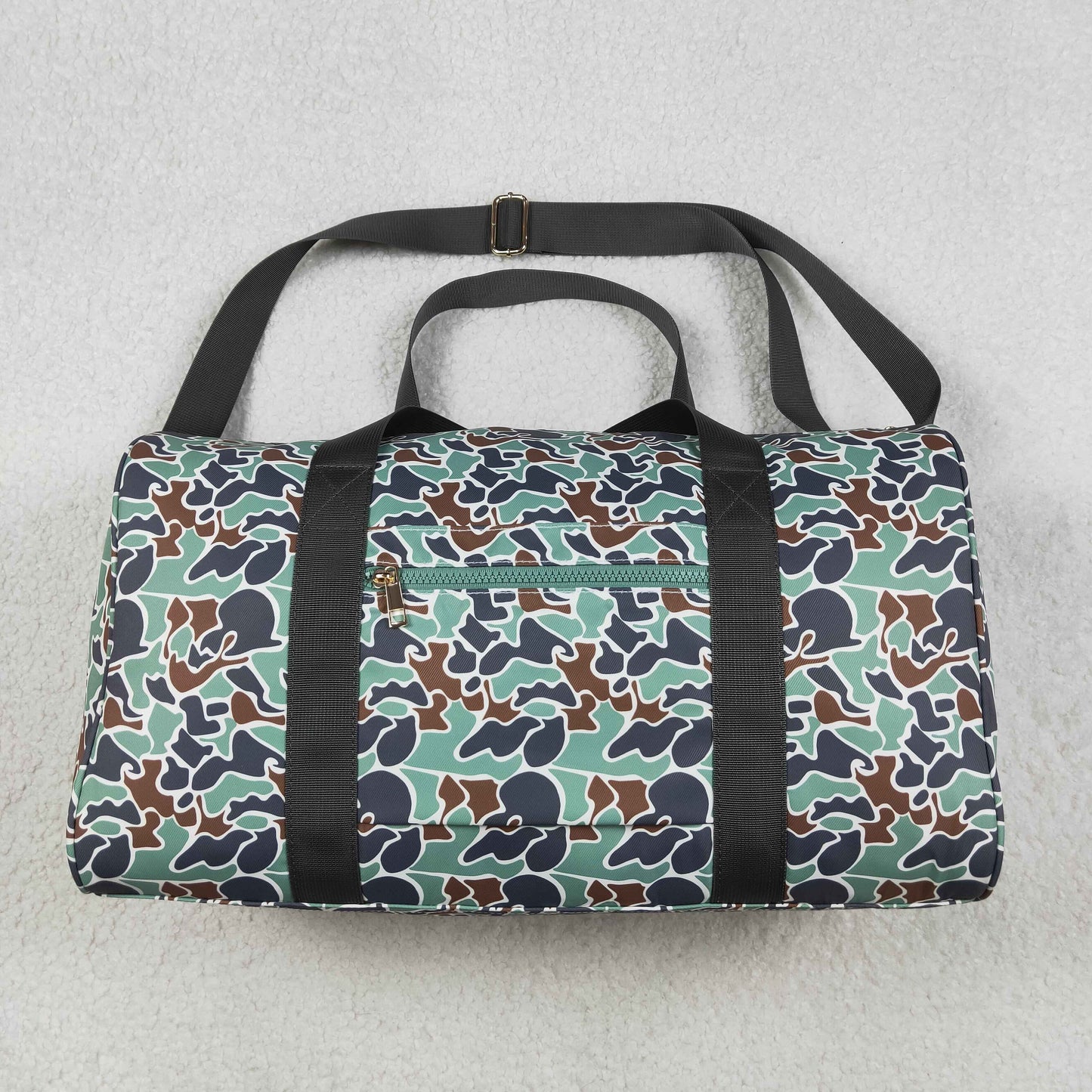 10.27 NO MOQ （In stock）BA0263 Young Adult Bright Green Camo Tree Branches Gym Bags