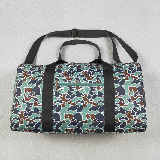 10.27 NO MOQ （In stock）BA0263 Young Adult Bright Green Camo Tree Branches Gym Bags