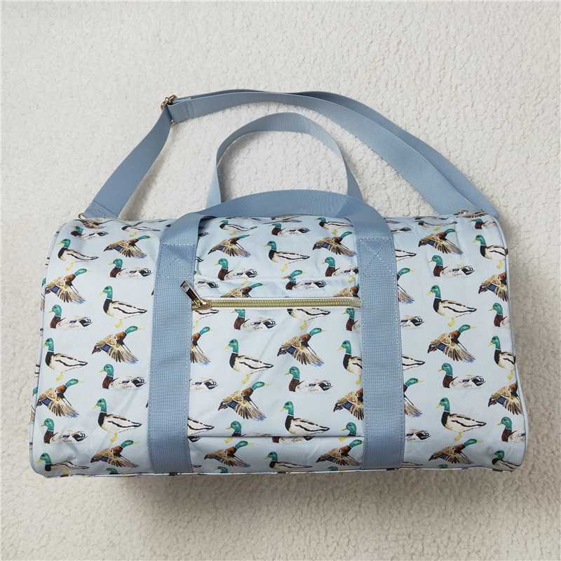 USA Warehouse (IN STOCK)BA0275 Stripe Strap Duck Travel Duffel Bag Luggage Casual Canvas Handbag for Men And Women