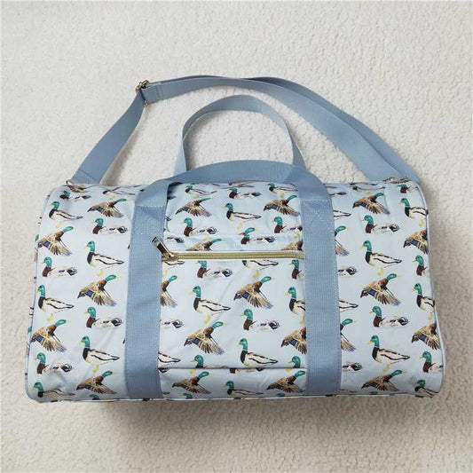 USA Warehouse (IN STOCK)BA0275 Stripe Strap Duck Travel Duffel Bag Luggage Casual Canvas Handbag for Men And Women
