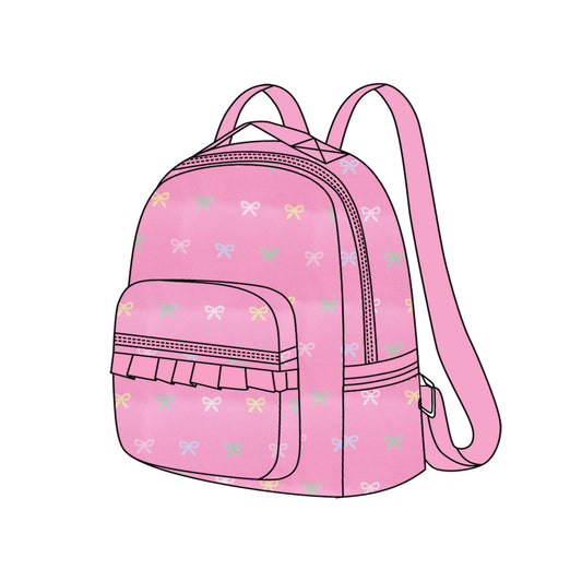 BA0278 Baby Girls Kids Pink Colorful Bows Backpacks Bags Preorder
