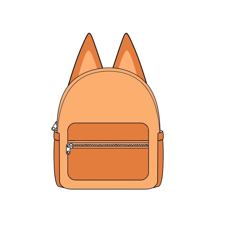Ears blue dog print baby kids backpack