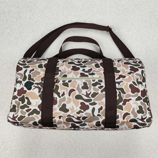 BA0287Brown Duck Dog Deer Turkey Camouflage Hunting Duffel Bag Outdoor Travel Sports Equipment Storage Bag