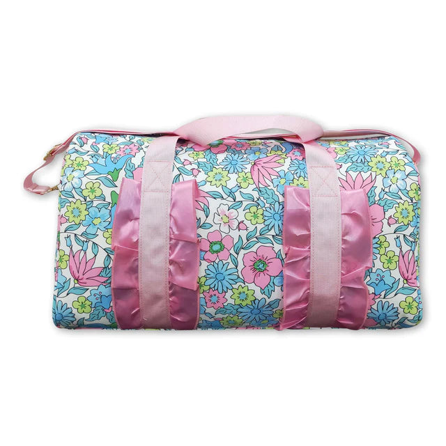 USA Warehouse (IN STOCK) Sibling Ruffle Floral Print Gym Duffle Bags