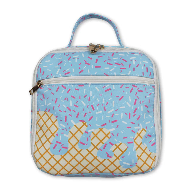 RTS NO MOQ Sibling Baby Kids Blue Team Sprinkles Drips Print Backpacks Bags Boxes