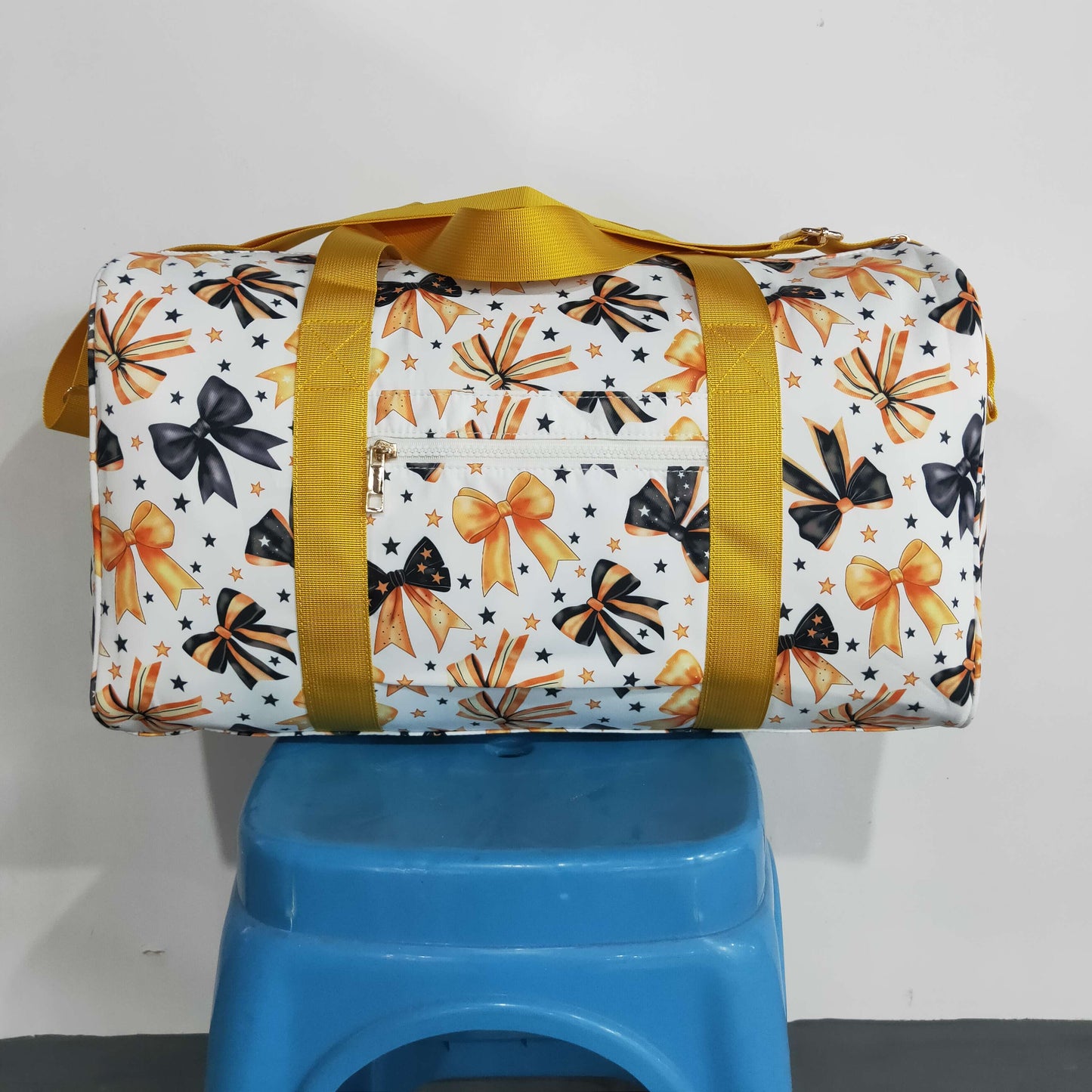 BA0314 RTS NO MOQ （In stock）Black orange bow Halloween duffel bags