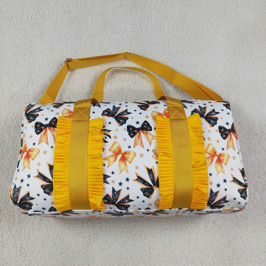 BA0314 RTS NO MOQ （In stock）Black orange bow Halloween duffel bags