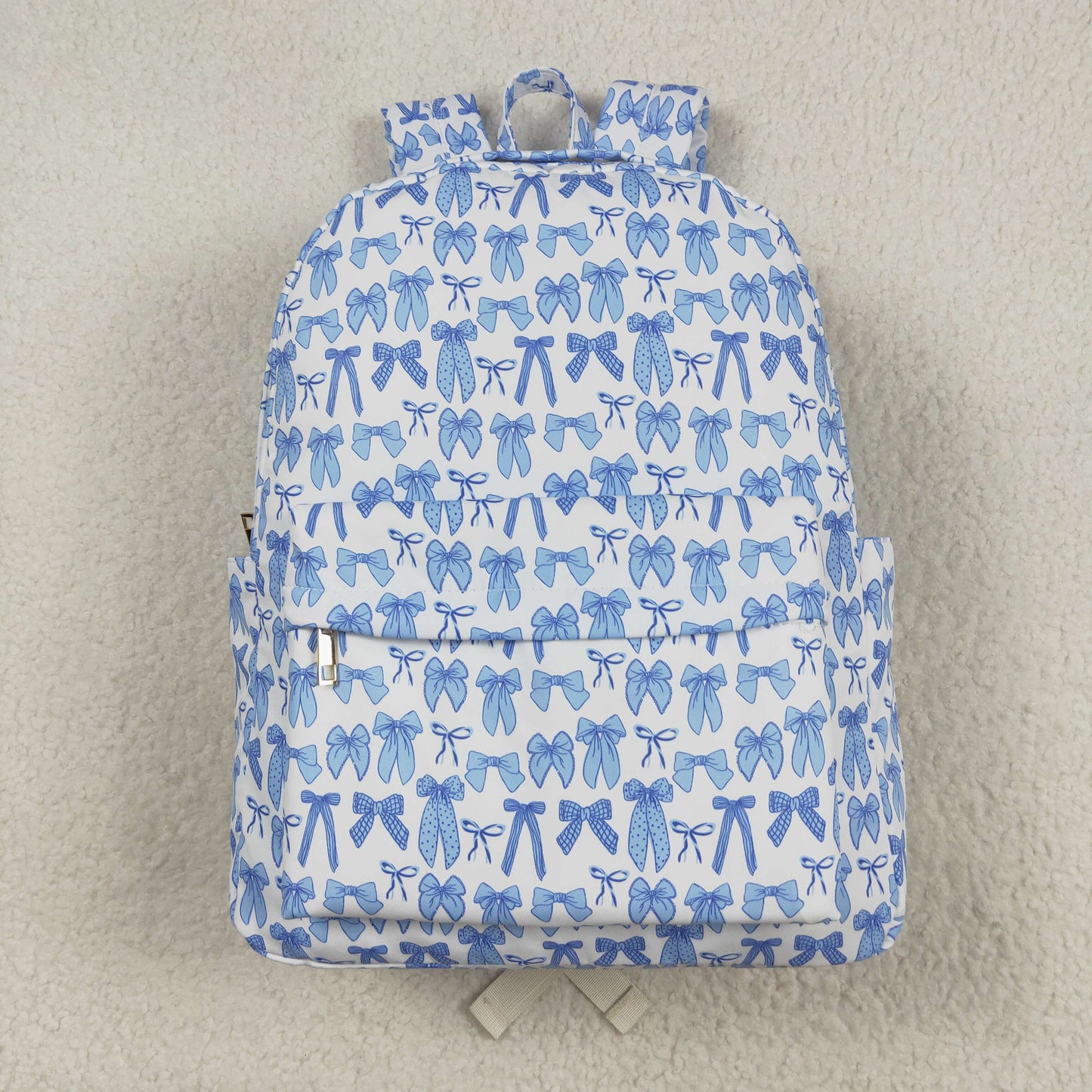 USA Shop (in stock)BA0322 Baby Bags Baby Kids Sky Blue Bows Plaid Zipper School Back Bags