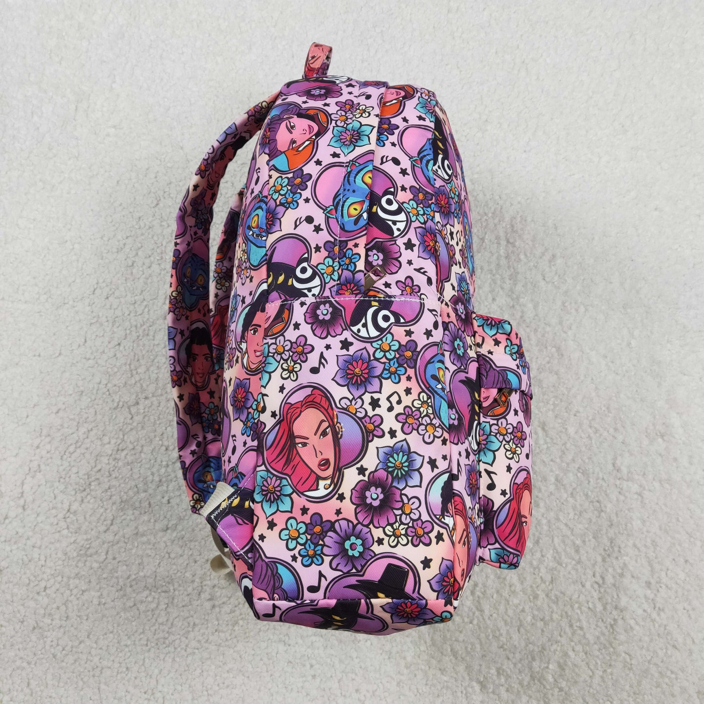 1.31 RTS NO MOQ （In stock）BA0384 Baby Kids Demon Hunter Flowers Zipper School Back Bags