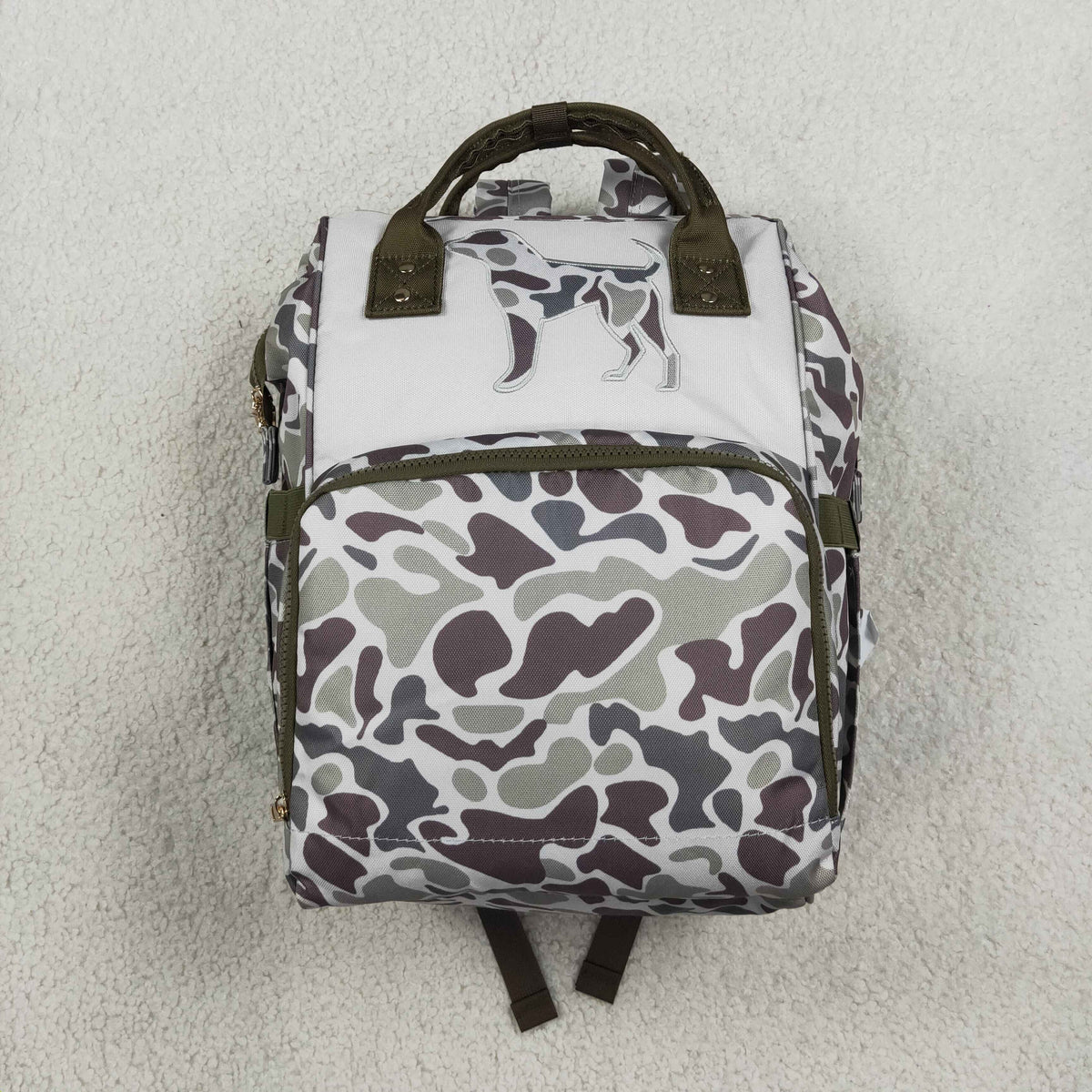 RTS NO MOQ Sibling Bags Baby Kids Duck Camo Print Zipper Casual Backpack